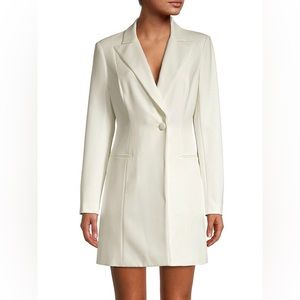 Aidan Mattox White Tuxedo Blazer Dress